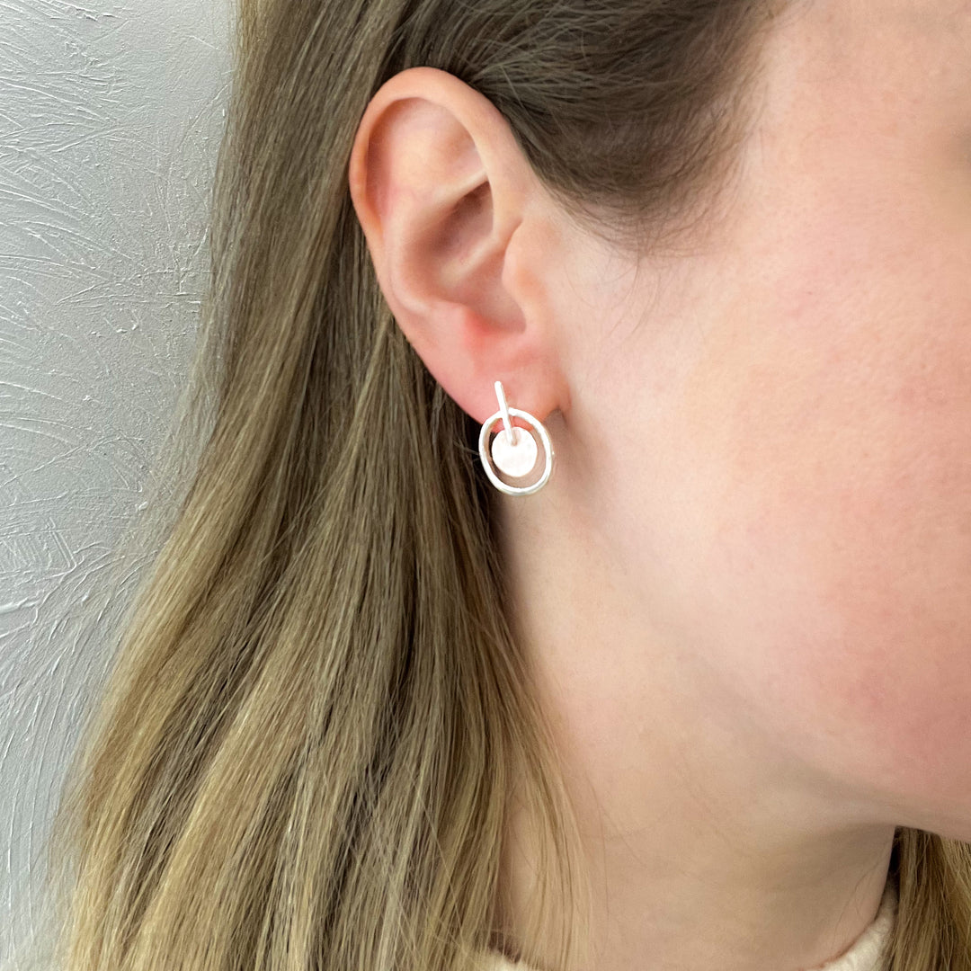 Kew Duo Earrings - Silver | Silver & Rose Gold