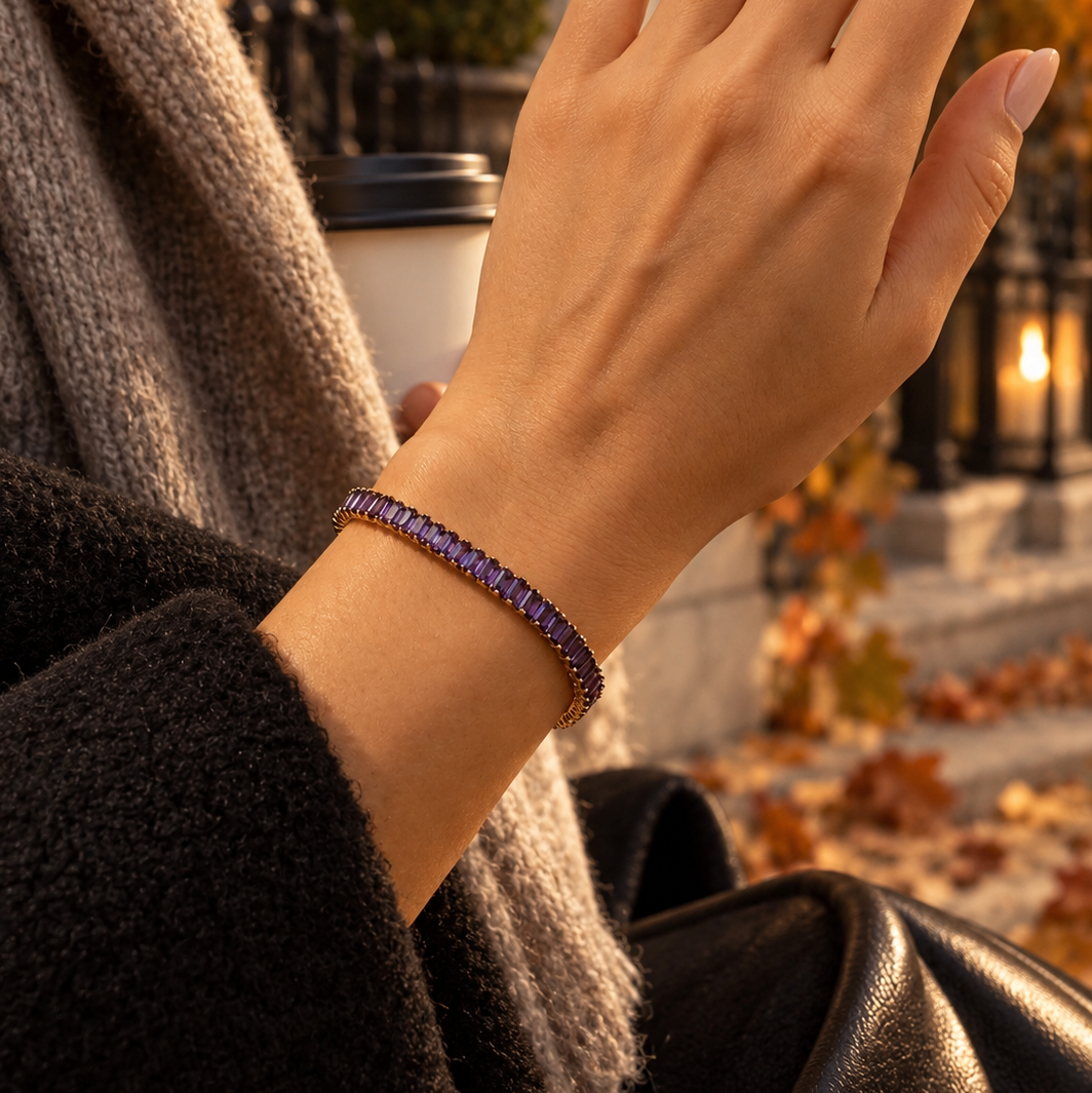 Margot Baguette Purple Tennis Bracelets