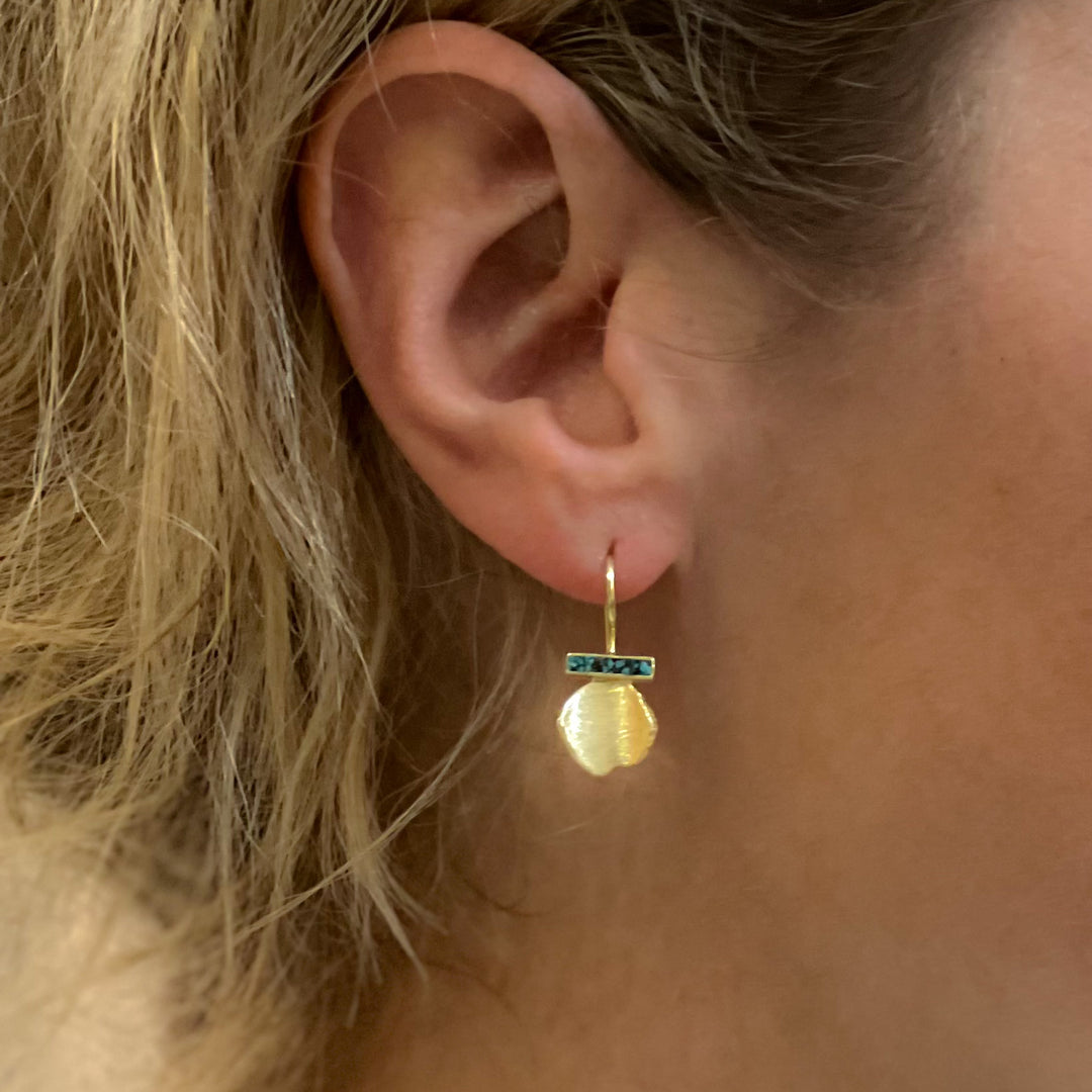 Ayara Turquoise 18ct Gold Sterling Silver Drop Earrings