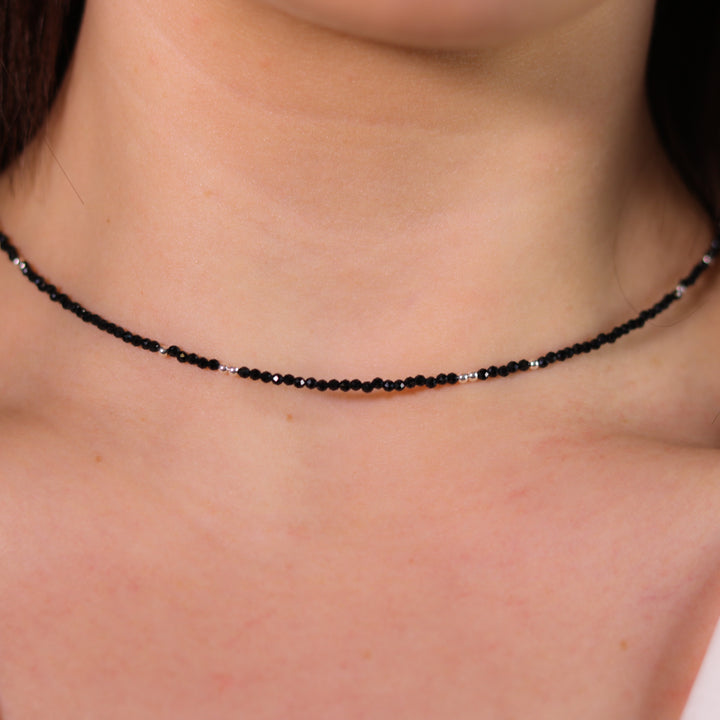 Sia Stone Choker Necklaces - Black Onyx | Chrysocolla | Howlite | Fresh Water Pearl | Tourmaline | Turquoise