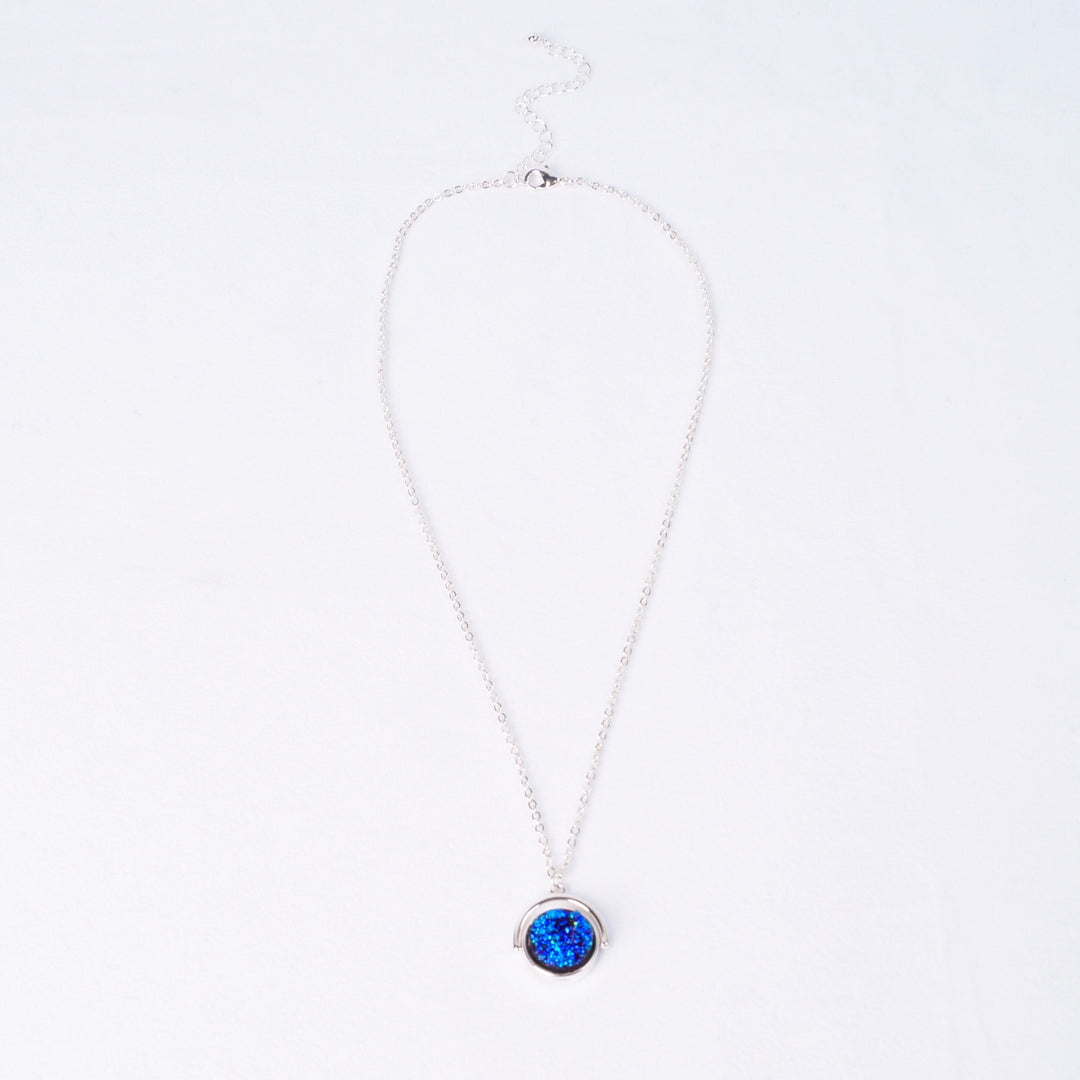 Neptune Blue Rutilated Quartz Necklace - Silver | Gold