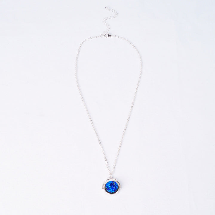 Neptune Blue Rutilated Quartz Necklace - Silver | Gold