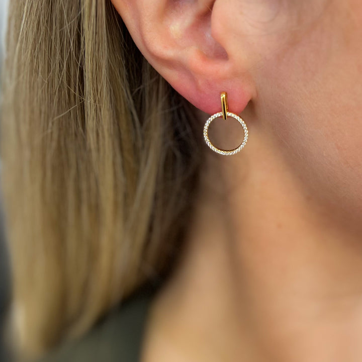 Zircon Zonte Gold Ring Drop Earrings