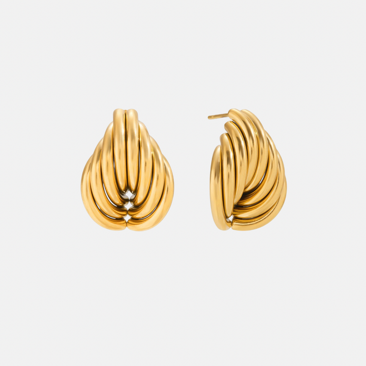 Sculpted Wave Drop Earrings