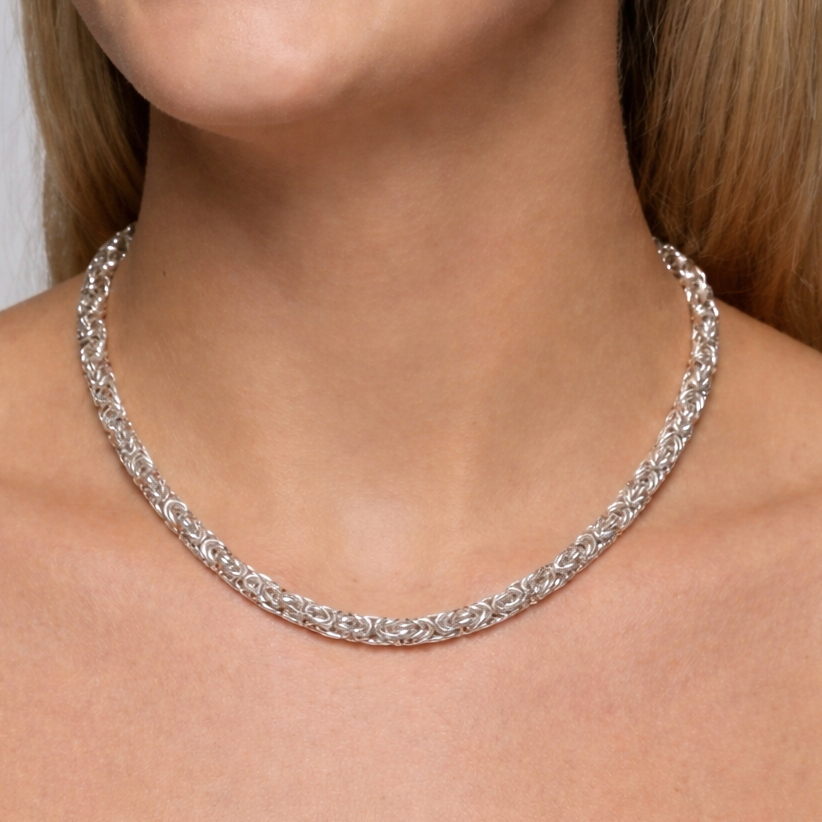 Monaco Intertwined Rings Sterling Silver Necklace