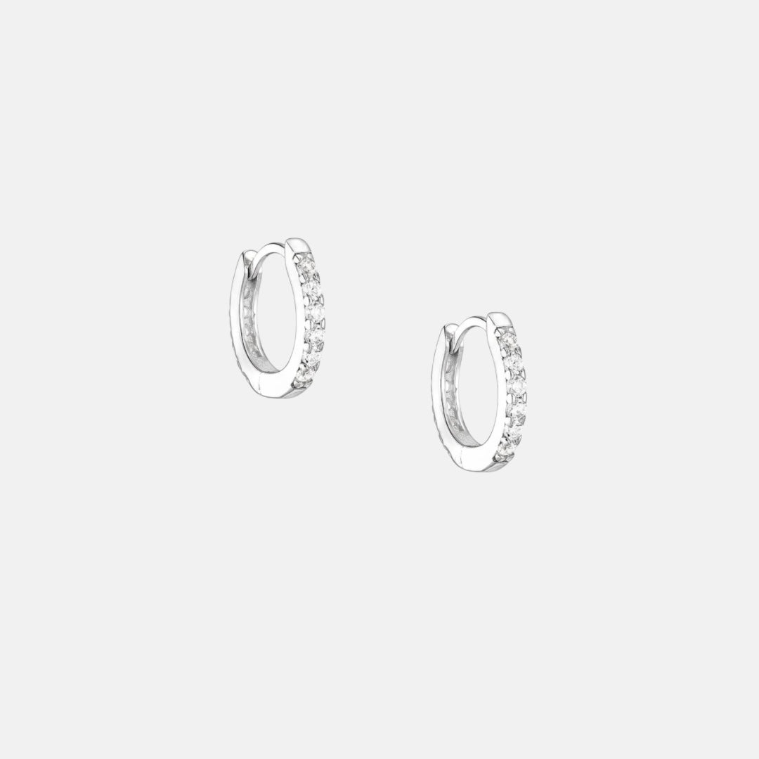 Tottie Zircon Huggie Hoops - White | Multi-Colour | Blue