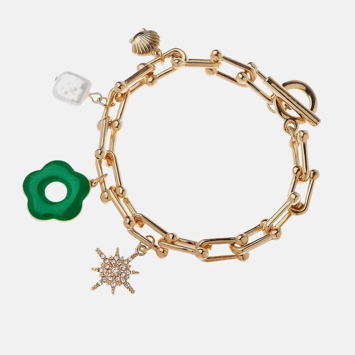 Venega Green Flower Charm Bracelet