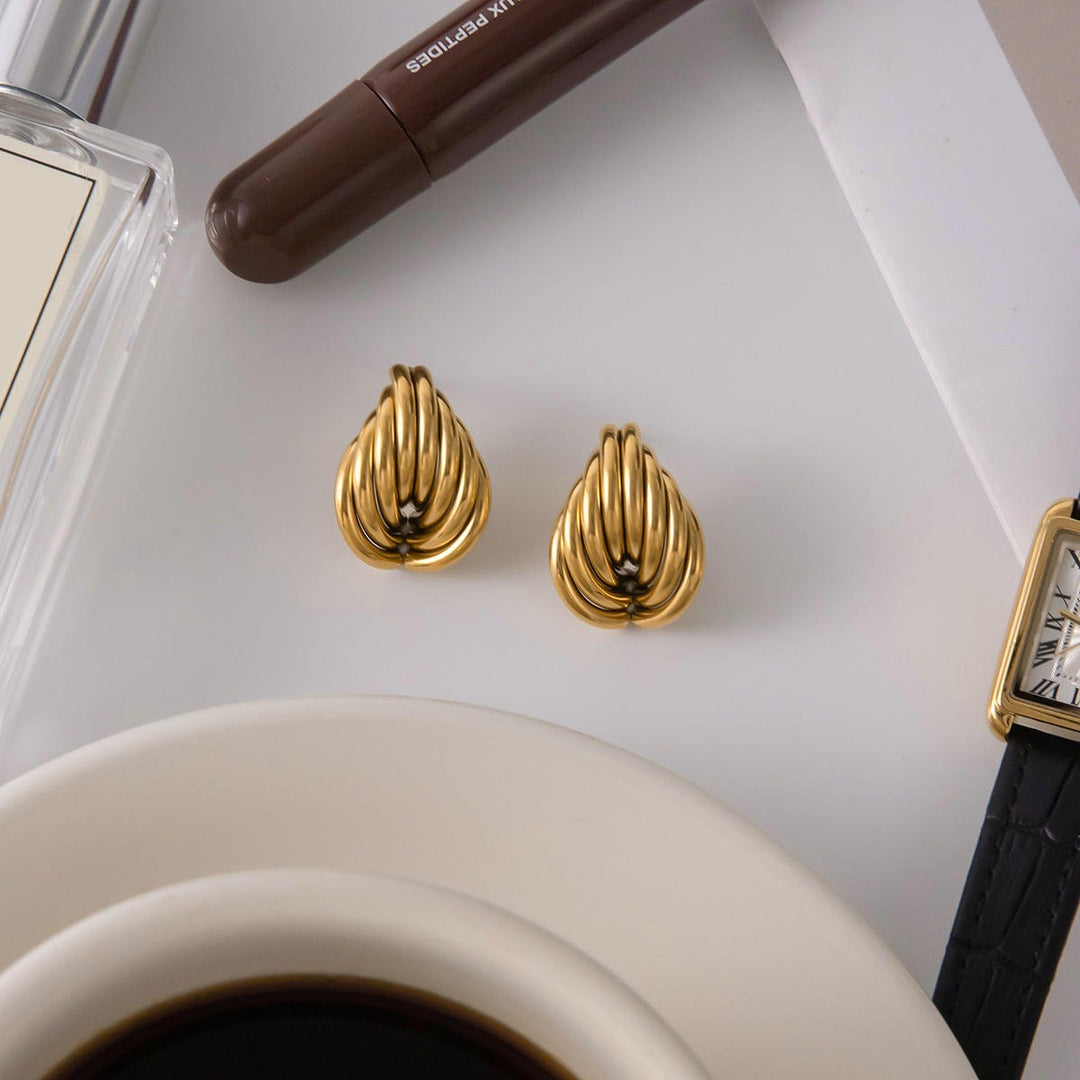 Sculpted Wave Drop Earrings