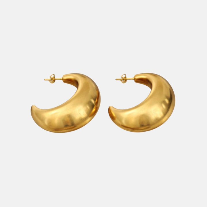 Luna Curve Statement Hoops - Silver | Gold