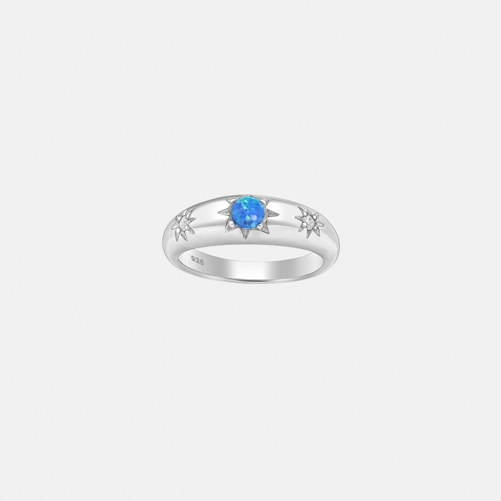 Opal Celestial Sterling Silver Dome Ring