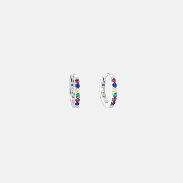 Tottie Zircon Huggie Hoops - White | Multi-Colour | Blue