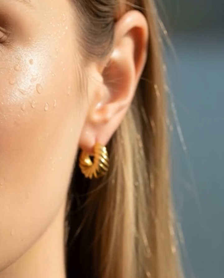 Chunky Croissant Huggie Hoops