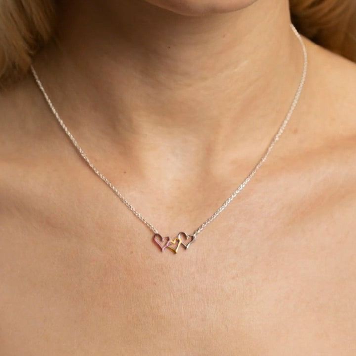 Triple Heart Sterling Silver Necklace
