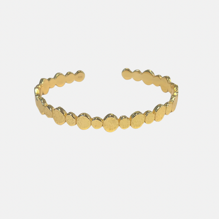 Hammered Nura Pebble Cuff Bracelet - Sterling Silver | Gold Plated Sterling Silver