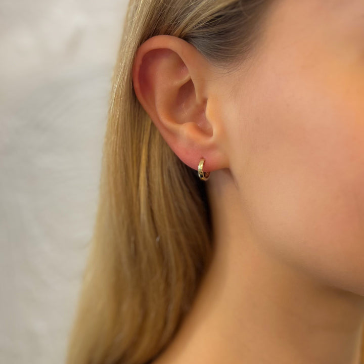 9ct Gold Plain Huggie Hoops - White Gold | Rose Gold | Yellow Gold