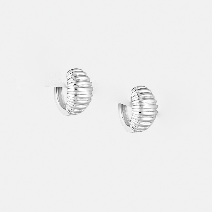 Croissant Sterling Silver Huggie Hoops