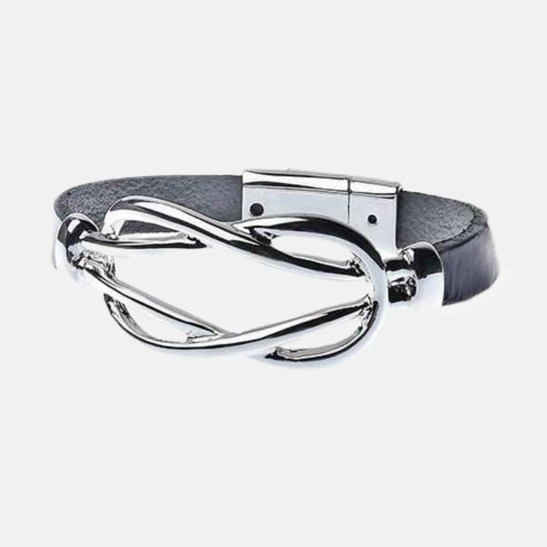 Provence Leather Silver Grey Bracelet