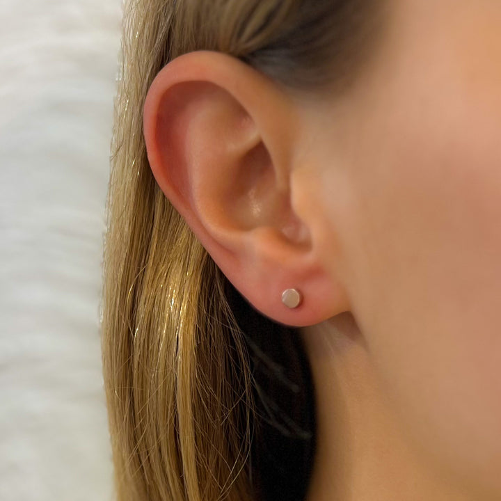 Dot Square Edged Studs - Sterling Silver | 18ct Rose Gold | 18ct Gold Plated