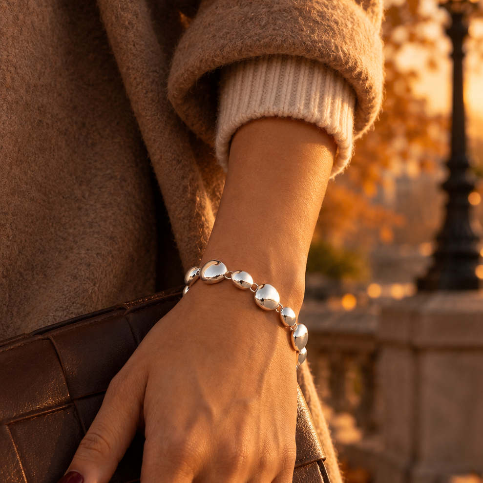 Sterling Silver Pebble Bracelet