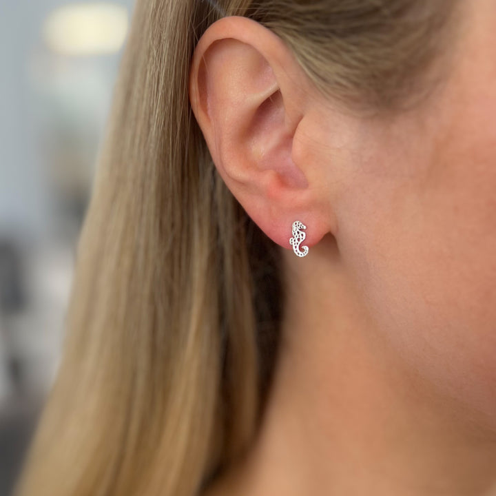 Clifton Seahorse Sterling Silver Stud Earrings