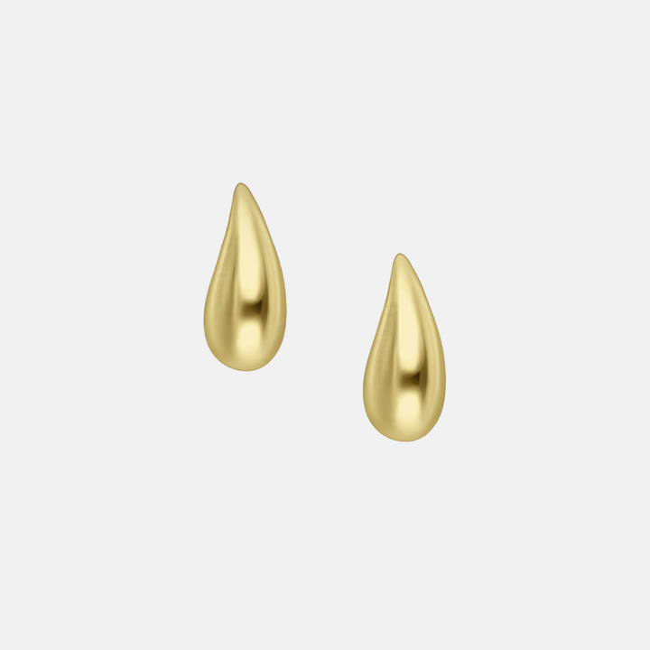 Omboo Petite Curved Tear Drop Earrings - Sterling Silver | Gold Plated Sterling Silver