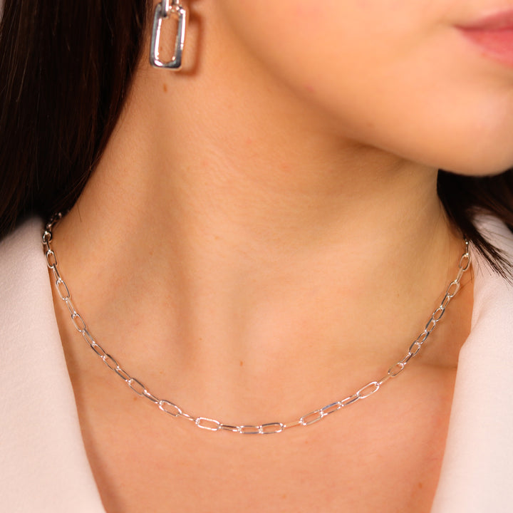 Kai Sterling Silver Paperclip Chain Necklace