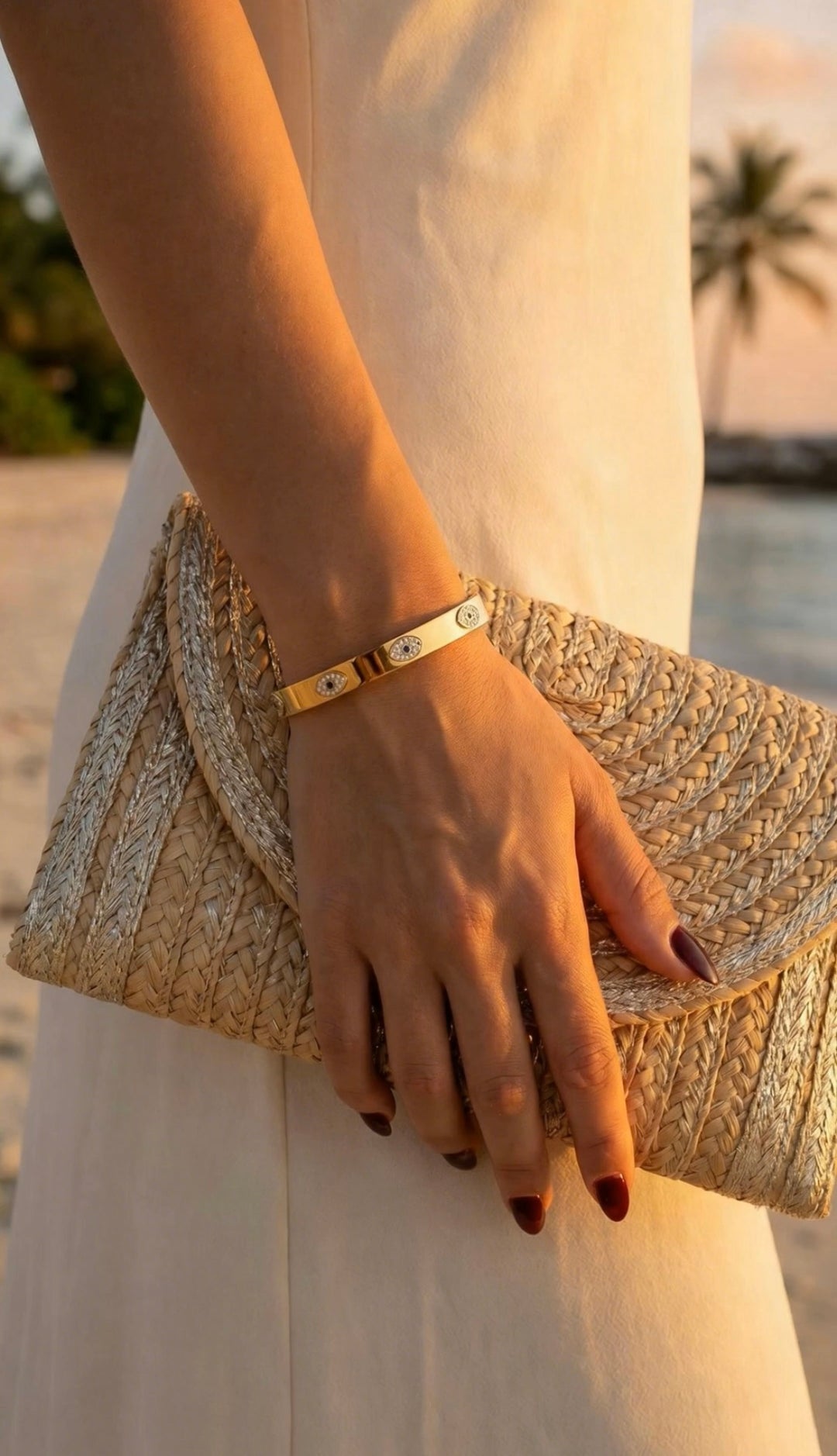 Eye of Protection Steel Cuff - Steel | Gold Steel