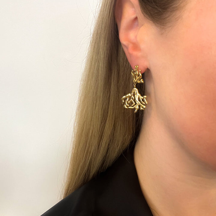 Gold Reef Drop Earrings