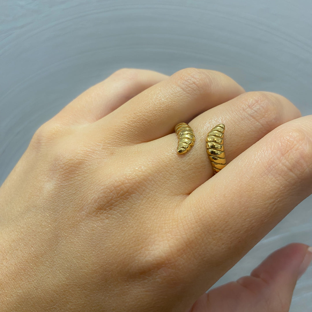 Gold Abstract Snake Wrap Ring