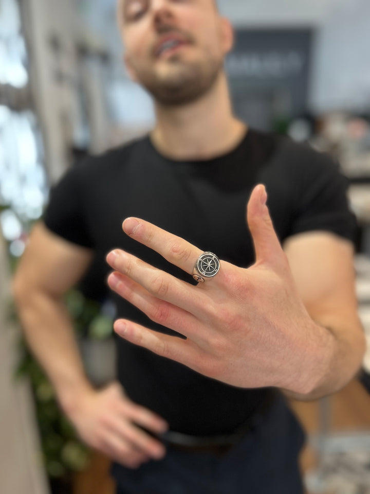 Sterling Silver Compass Ring