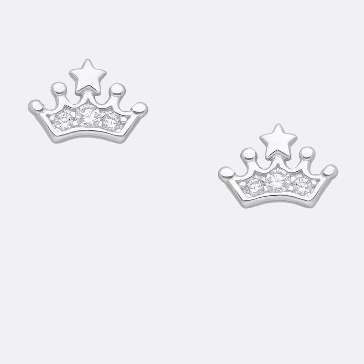 Tiara Sterling Silver Stud Earrings