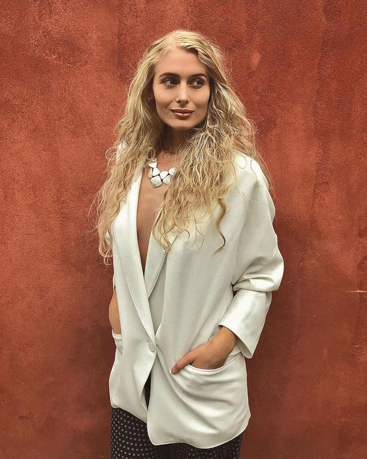 Tia Matt Finish Pebble Necklace - Silver | Rose Gold