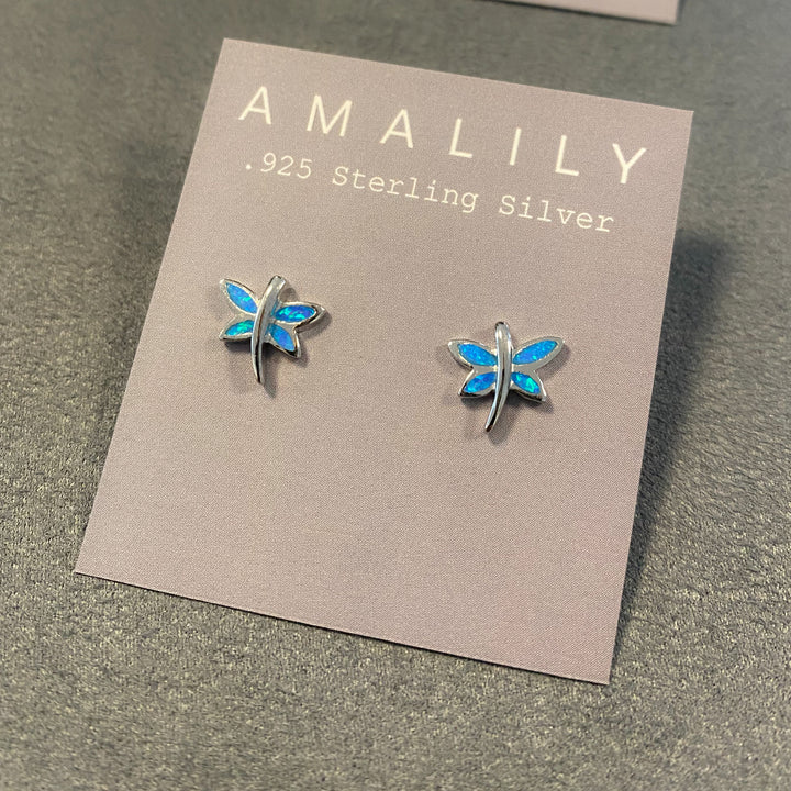Dragonfly Opal Stud Earrings