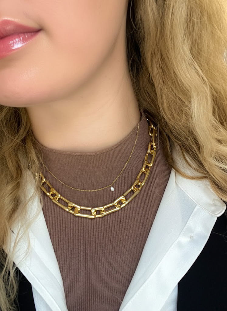 Siena Square Link Chain Necklace - Gold | Silver