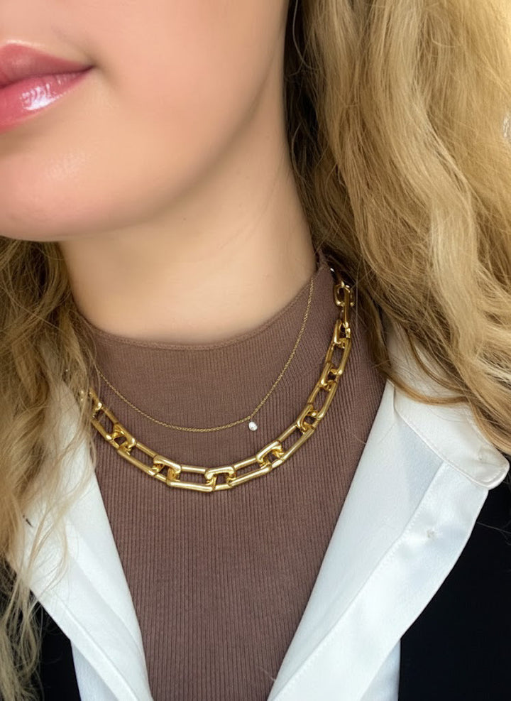 Siena Square Link Chain Necklace - Gold | Silver