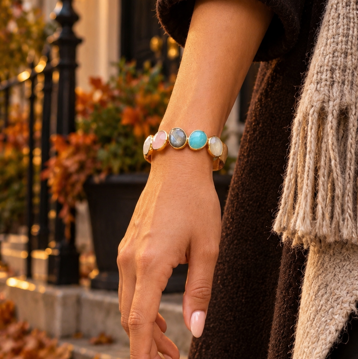 Malu Gold Plated Gemstone Cuff