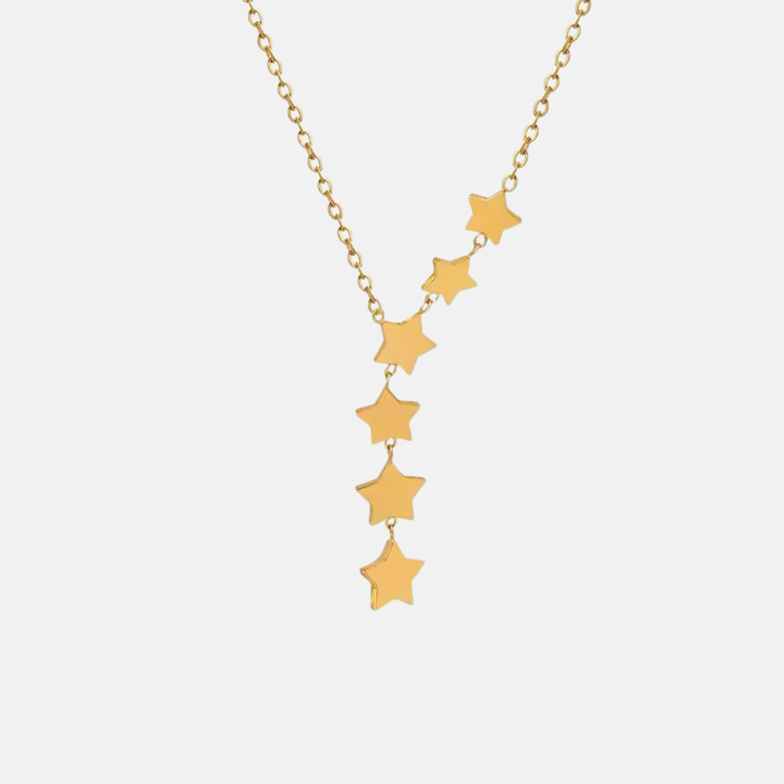 Gold Asymmetrical Stars Necklace