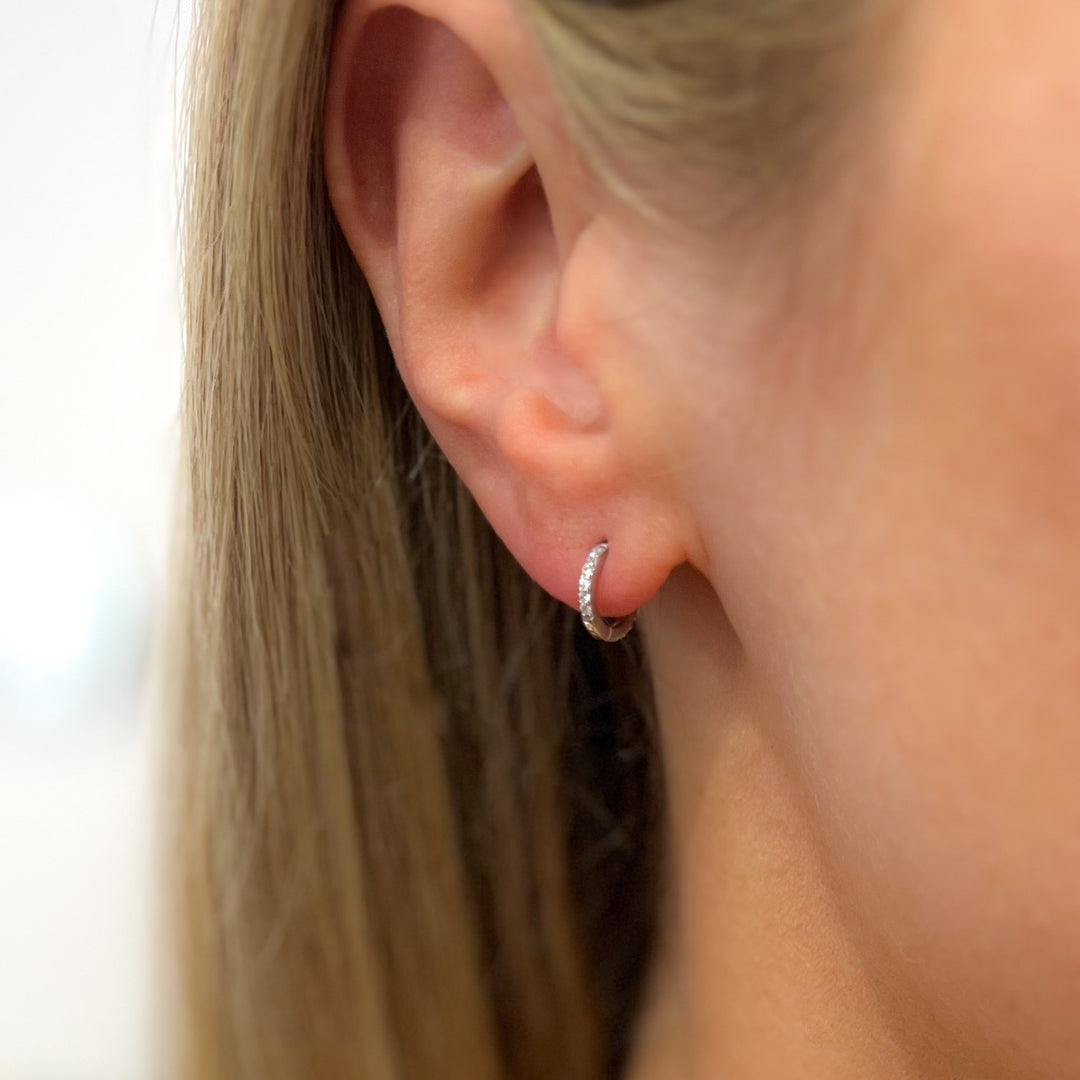 Tottie Zircon Huggie Hoops - White | Multi-Colour | Blue