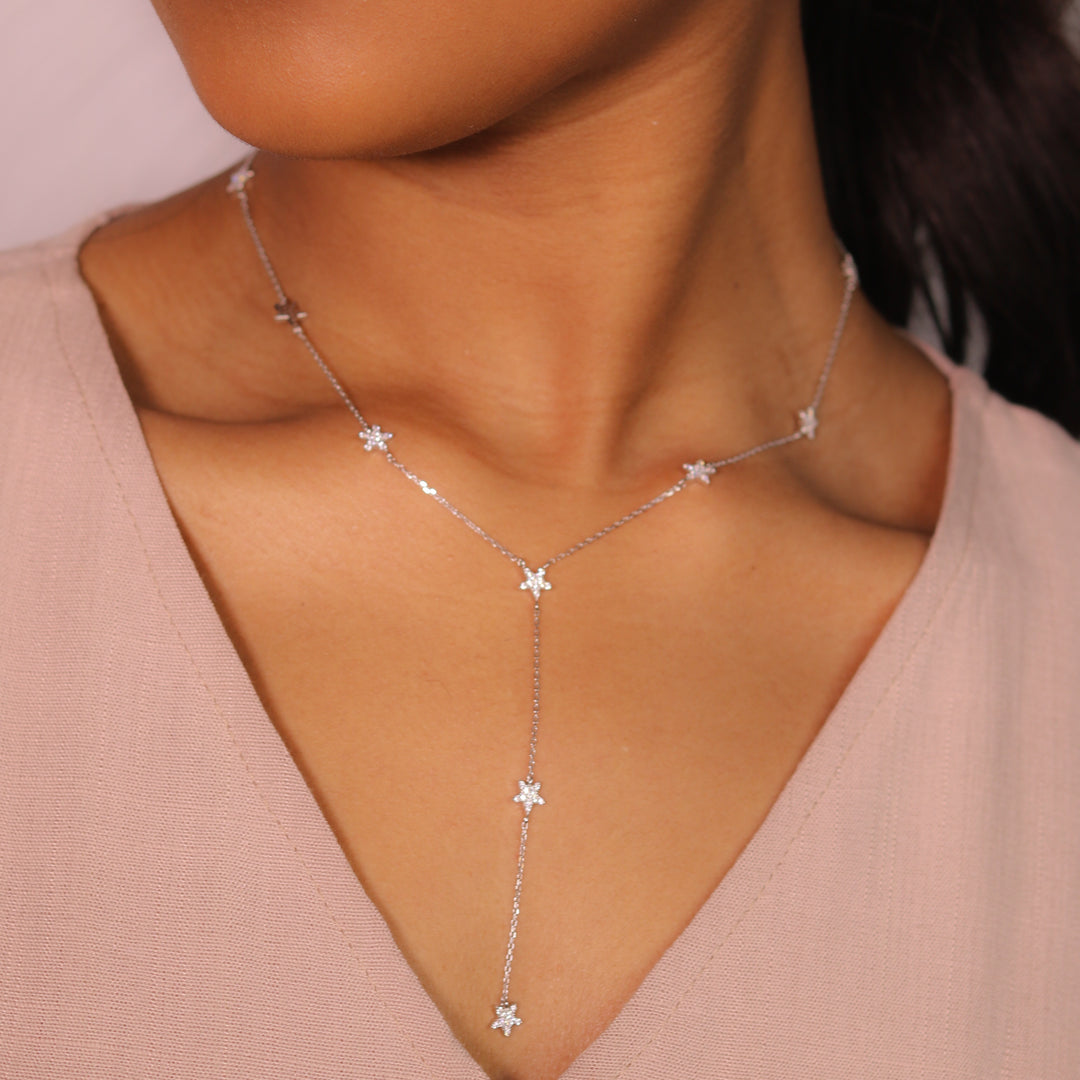 Kiruna V-Shape Stars Sterling Silver Necklace