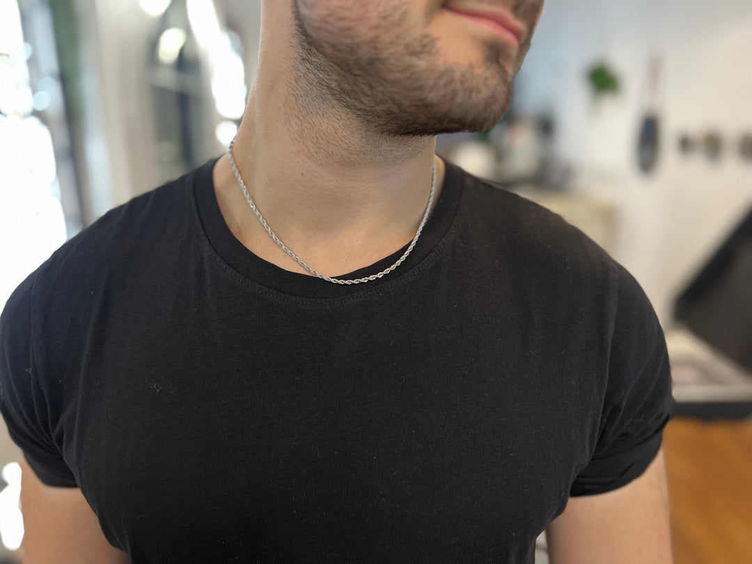 Kiwi Steel Twist Chain Necklace - Steel | Gold Steel
