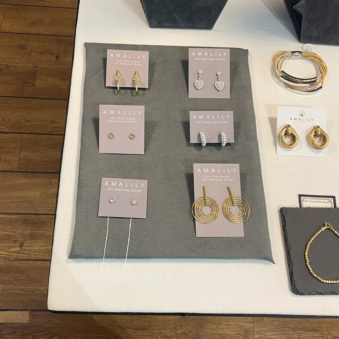 Viper Zircon Matt Gold Square Link Hoop Earrings