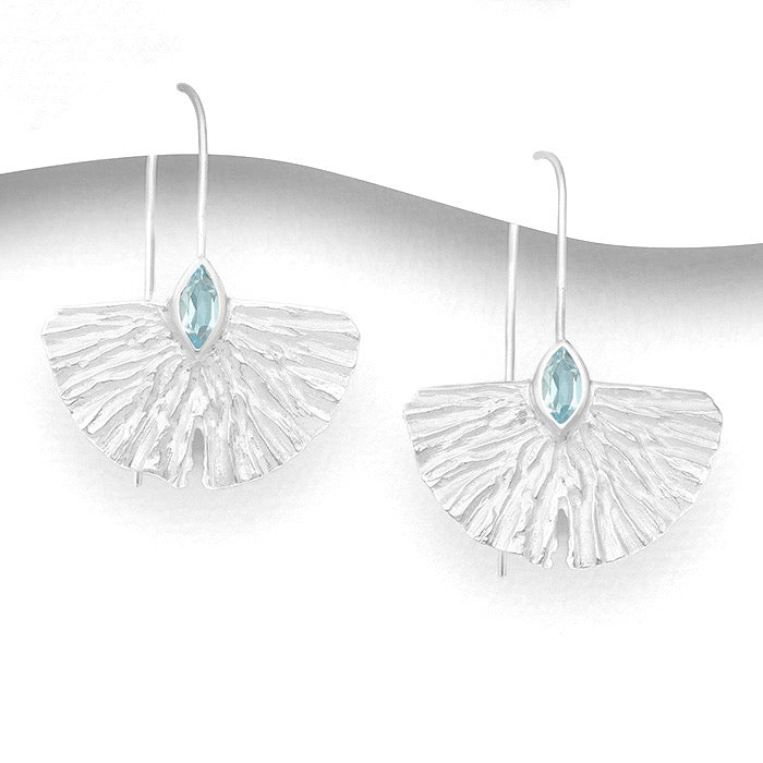 Topaz Silver Fan Earrings