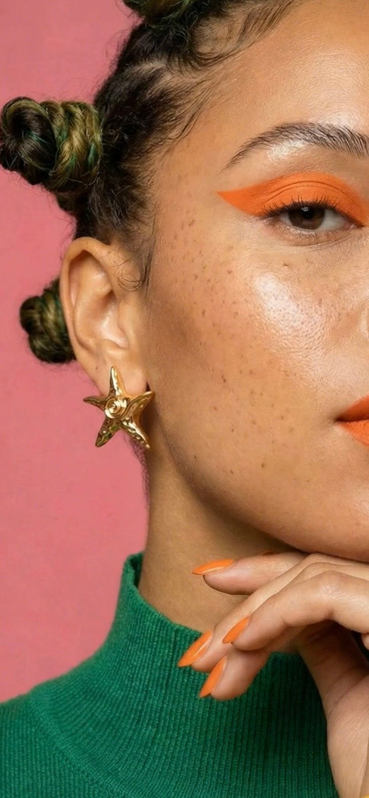 Starfish Gold Steel Earrings