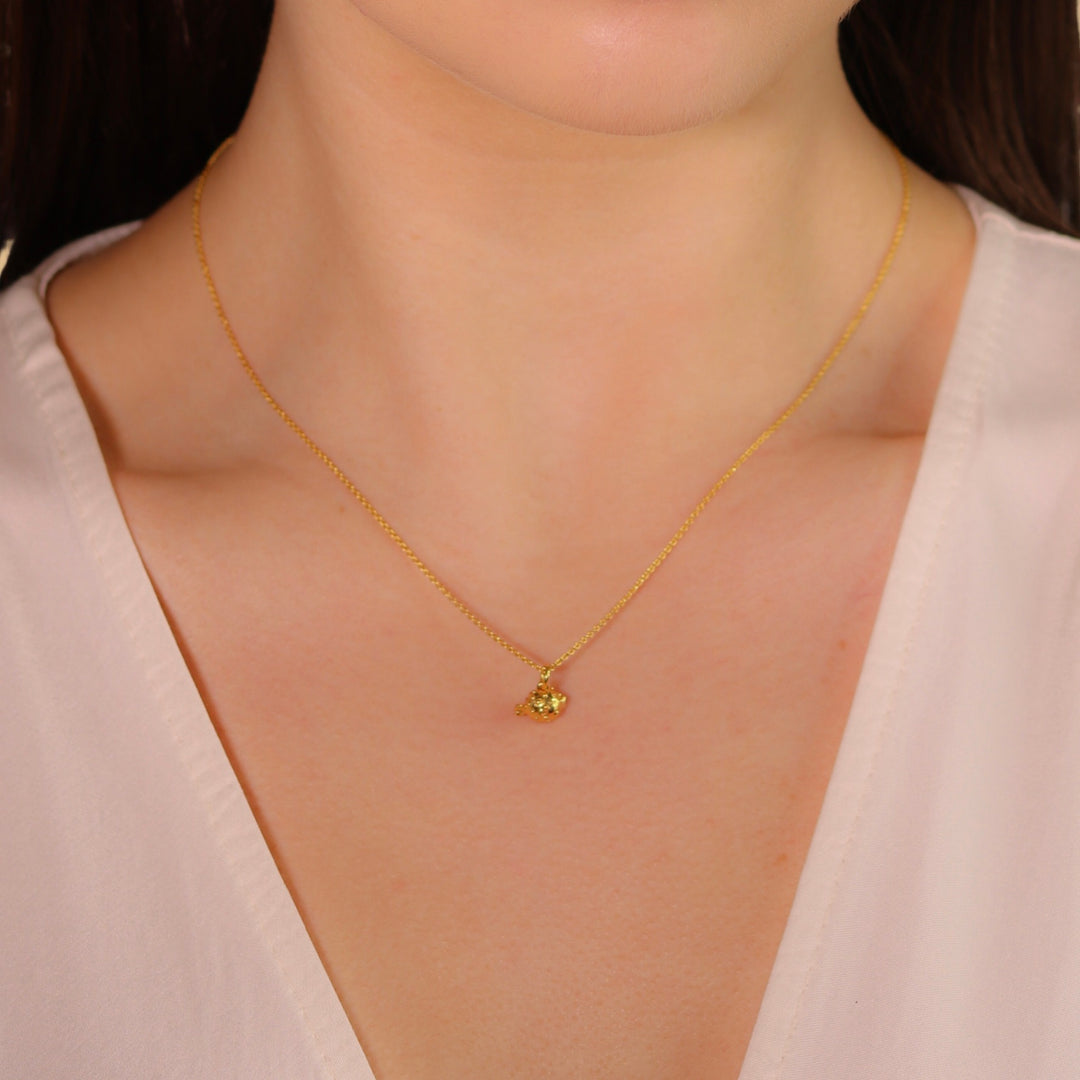 Puffer Fish Gold Plated Necklace