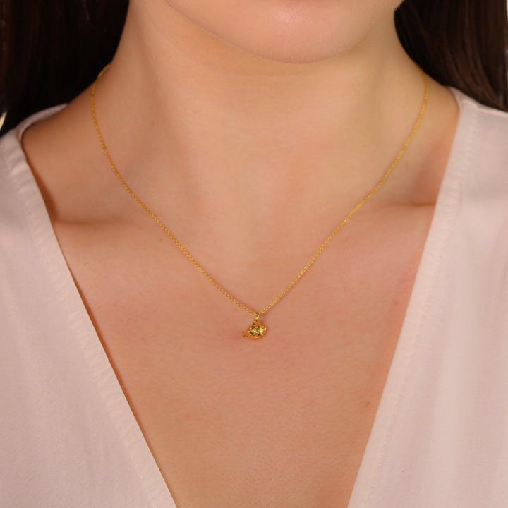 Puffer Fish Gold Plated Necklace