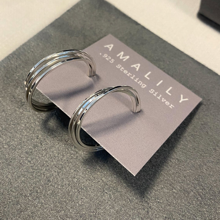 Twisted Sterling Silver Hoop Earrings