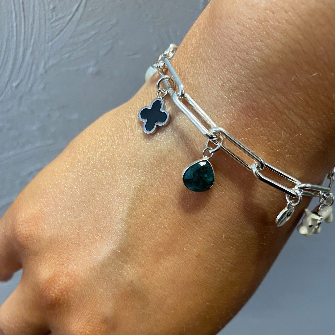 Edie Chunky Silver Charm Bracelet