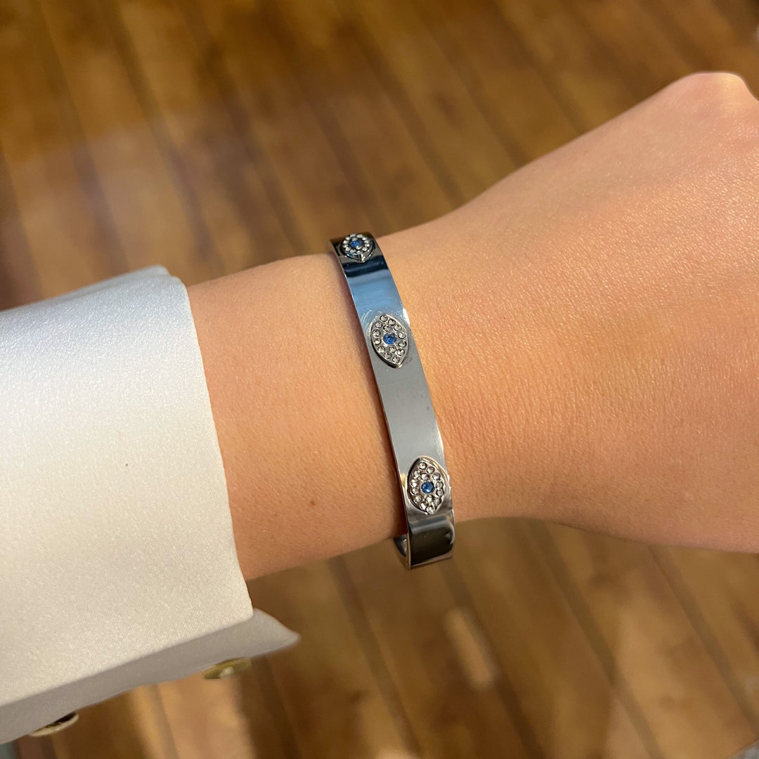 Sparkling Eyes Steel Cuff - Steel | Gold Steel
