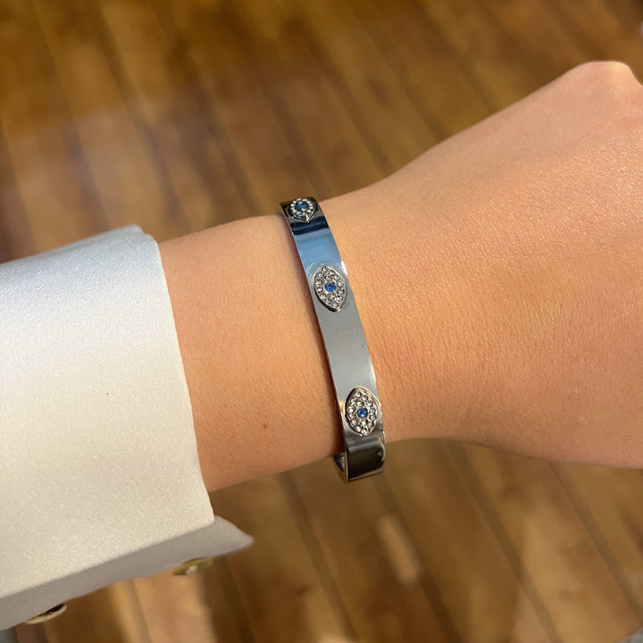 Sparkling Eyes Steel Cuff - Steel | Gold Steel