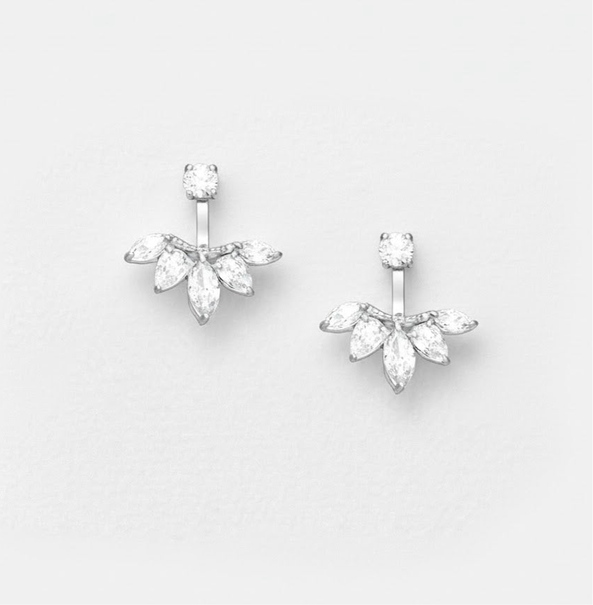 Azalea Ear Jacket Sterling Silver Earrings